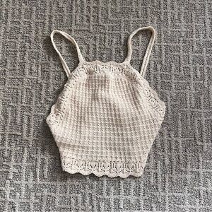 Zara crochet crop top size small beach spaghetti strap summer cover up shirt